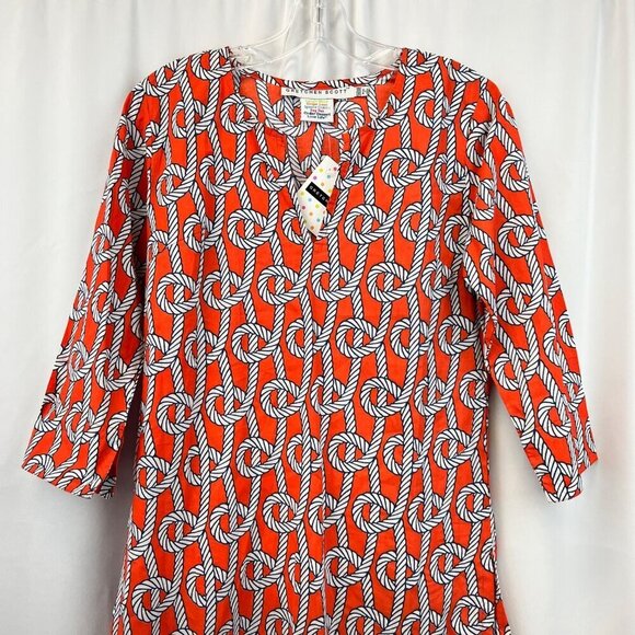 Gretchen Scott Tunic Top 3/4 Sleeve Orange/Multi Print Size Small New - Picture 2 of 9